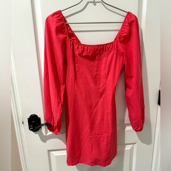 Free People Forget Me Not Pink Red Hibiscus Mini Dress NWT - Picture 5 of 9